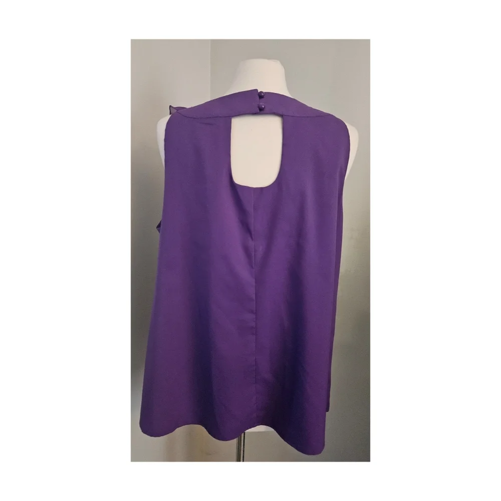 Cato Purple Ruffle Sleeveless Blouse 18/20W - Picture 3 of 3